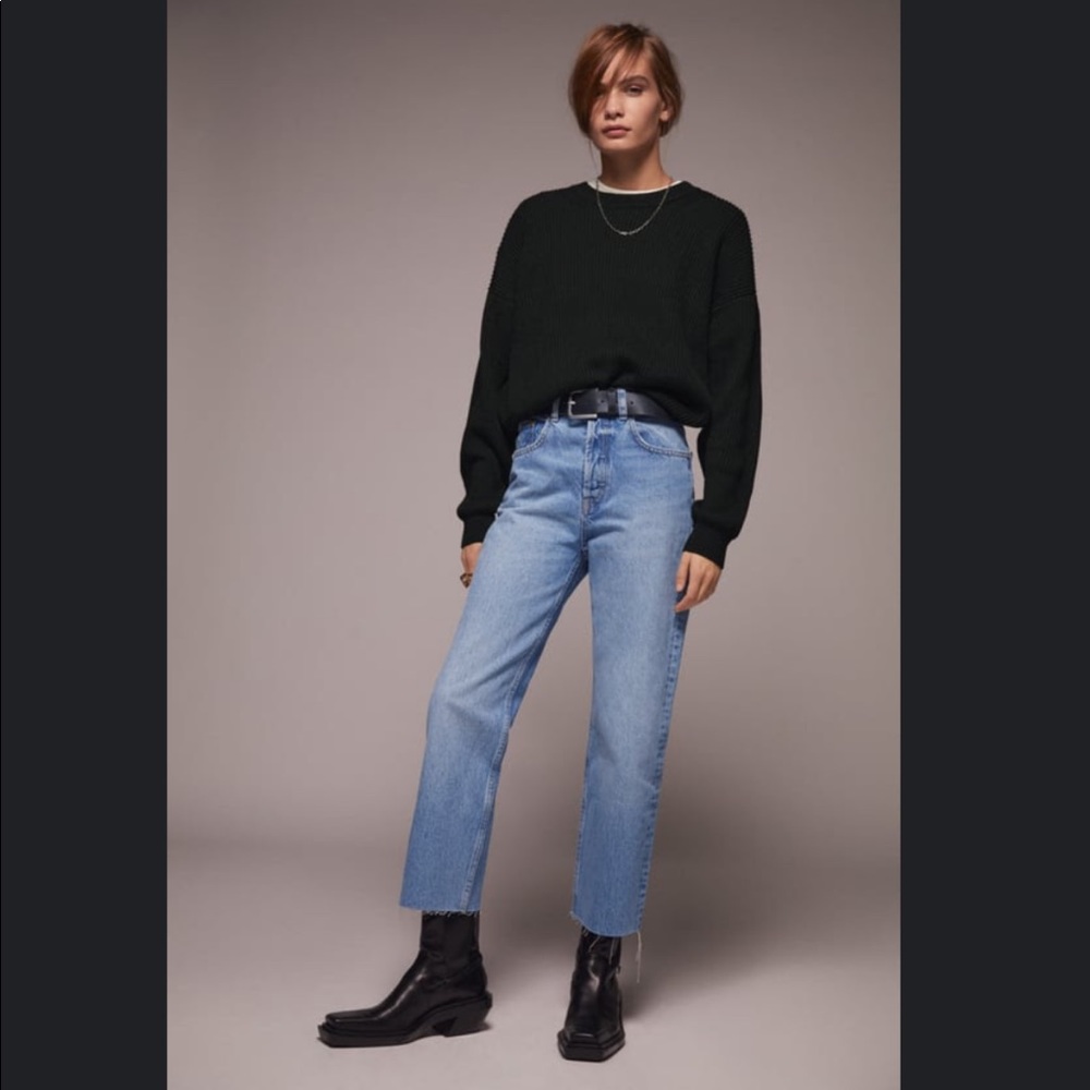 ZARA Hi-Rise Straight Leg Jean TRF